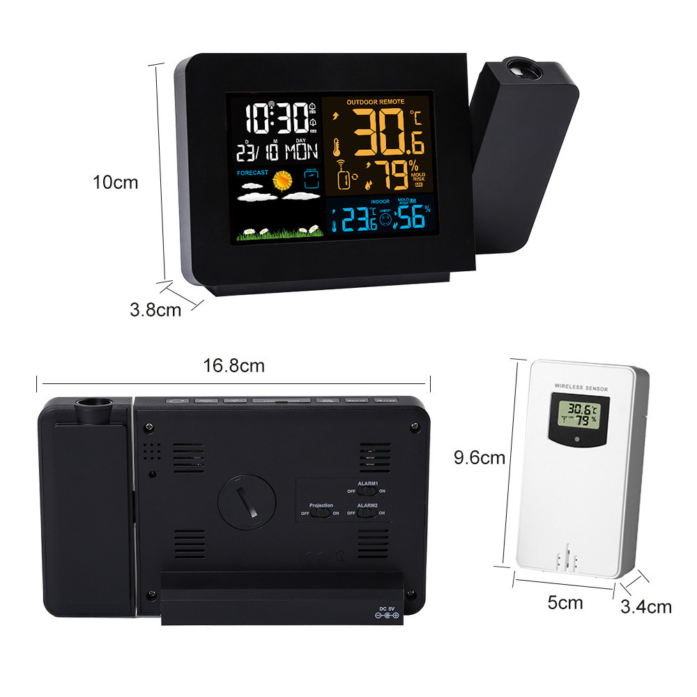 Hot Sale New Arrive Projection And 180 Switch Digital Projection Alarm Clock With Outdoor Sensor Electronic Desktop Clock