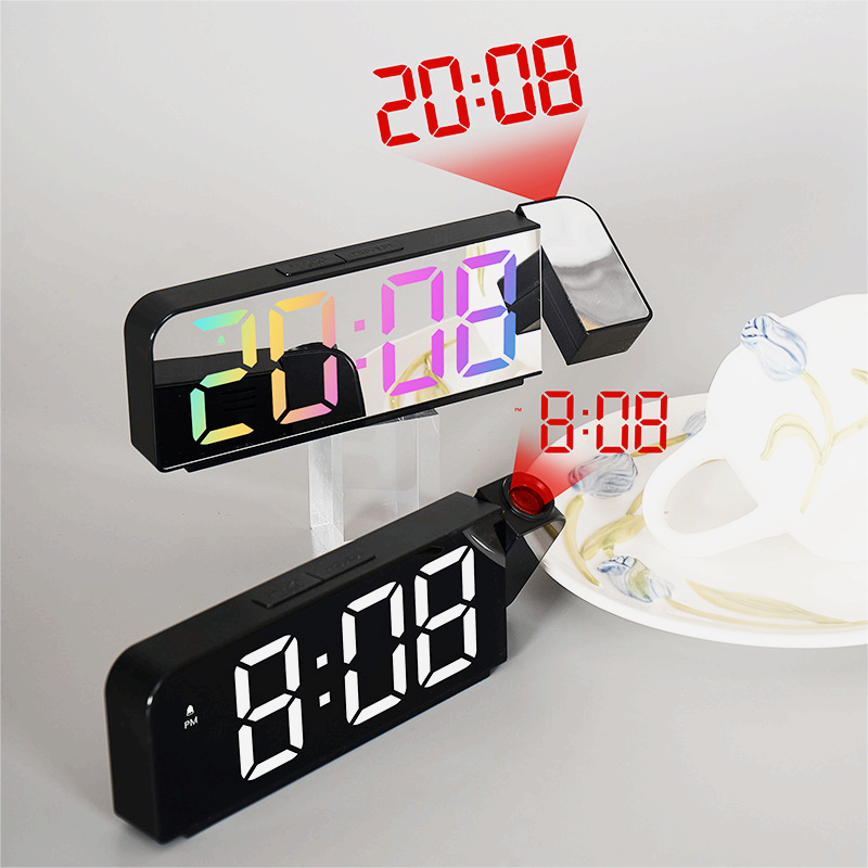 cross-border new simple, projection alarm clock LED large font display electronic clock digital alarm clock with temperature/