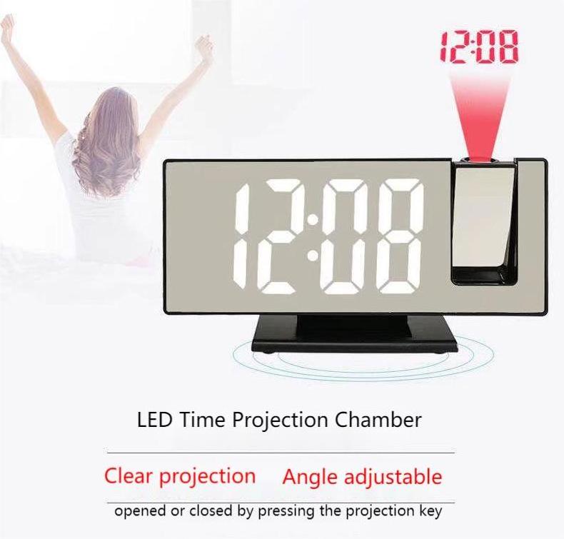 For Bedrooms With Weather Station Wireless Indoor Outdoor Thermometer Temperature Humidity Monitor Projection Alarm Clock