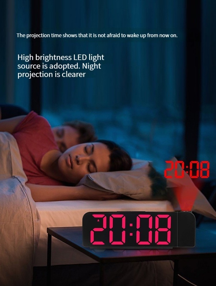 cross-border new simple, projection alarm clock LED large font display electronic clock digital alarm clock with temperature/