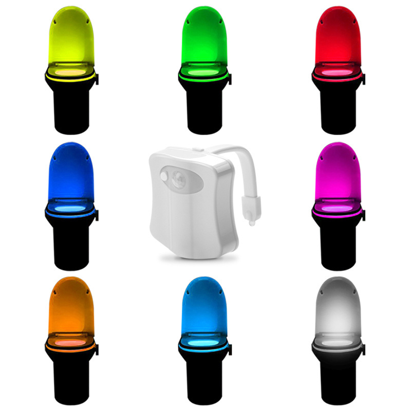 Smart Motion Sensor Toilet Seat Night Light 16 Colors Waterproof Backlight For Toilet Bowl LED Luminaria Lamp WC Toilet Light