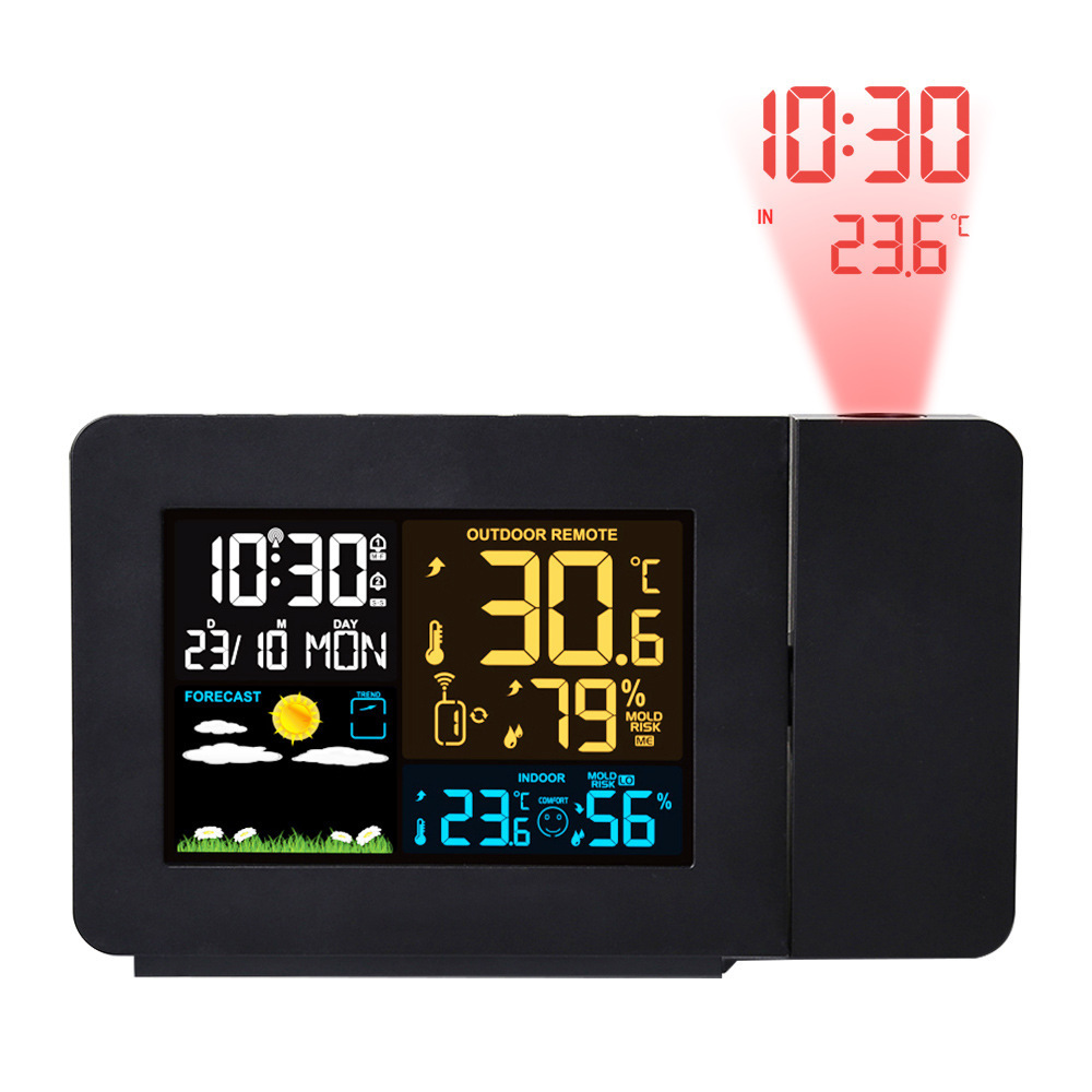 intelligent wireless wifi clock, weather forecast electronic display weather station barometer temperature and humidity/