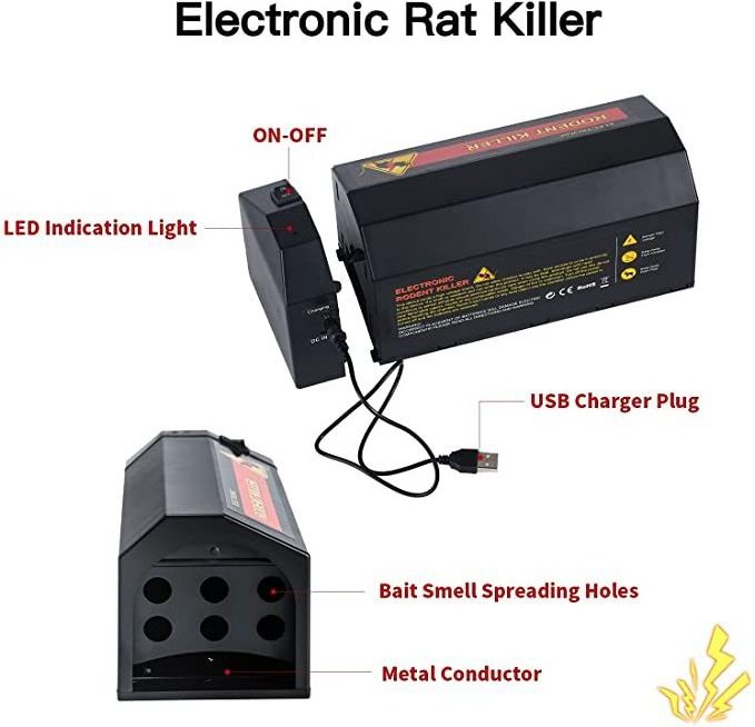 Electronic Electric Rodent Killer,  Rat Trap Cage Mouse  Mouse Rodent Killer Electronic Rat killer/