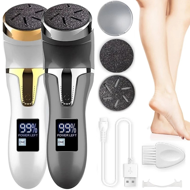 Electric Foot Hard Skin, Grinder Grater Remover Electrical Feet Scrubber Callus Shaver With Sandpaper For Pedicure/