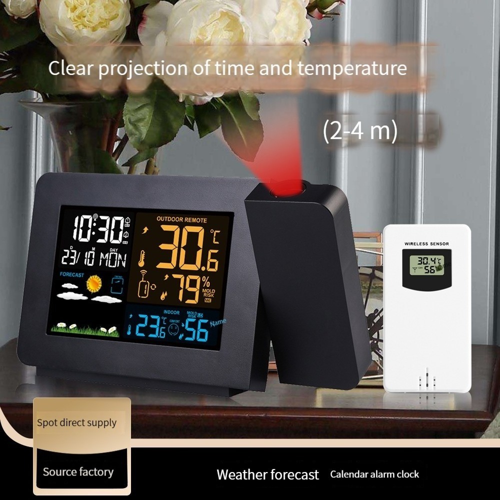 Hot Sale New Arrive Projection And 180 Switch Digital Projection Alarm Clock With Outdoor Sensor Electronic Desktop Clock