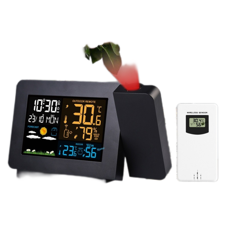 intelligent wireless wifi clock, weather forecast electronic display weather station barometer temperature and humidity/