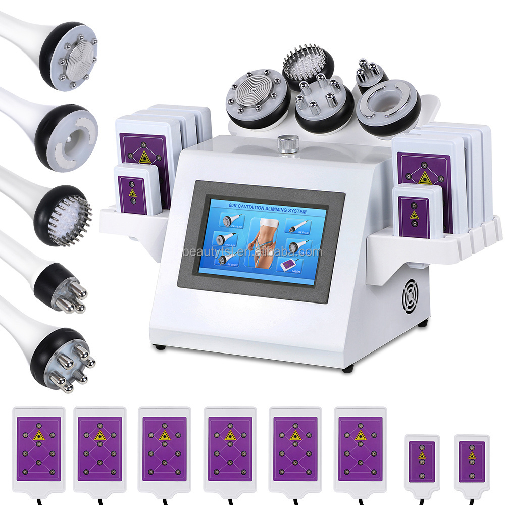 7 in 1 rf cavi lipo 80k cavitation vacuum therapy massage body shaping cavitation rf beauty machine