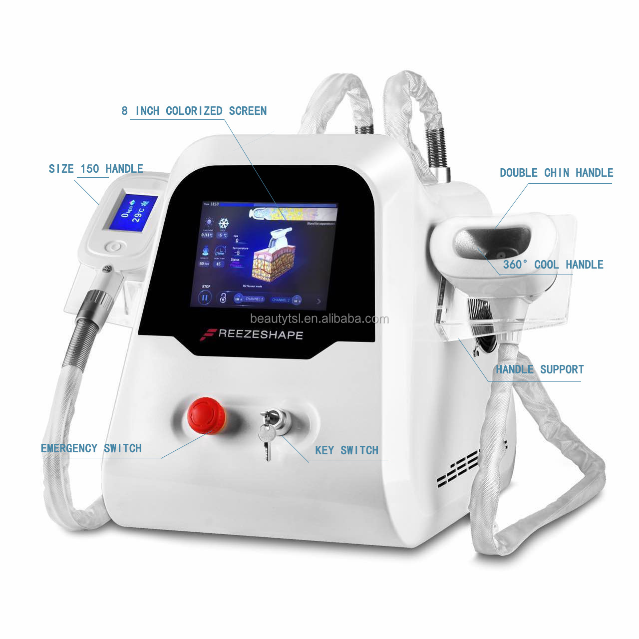 Two Handpieces Cool Body Sculpting Cryolipolyse crioshape vacuum venus freeze lipo cryo machine