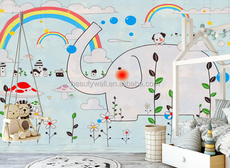 Removable Self Adhesive Coated Wall Paper Material Roll Peel and Stick Blank Mural for Print