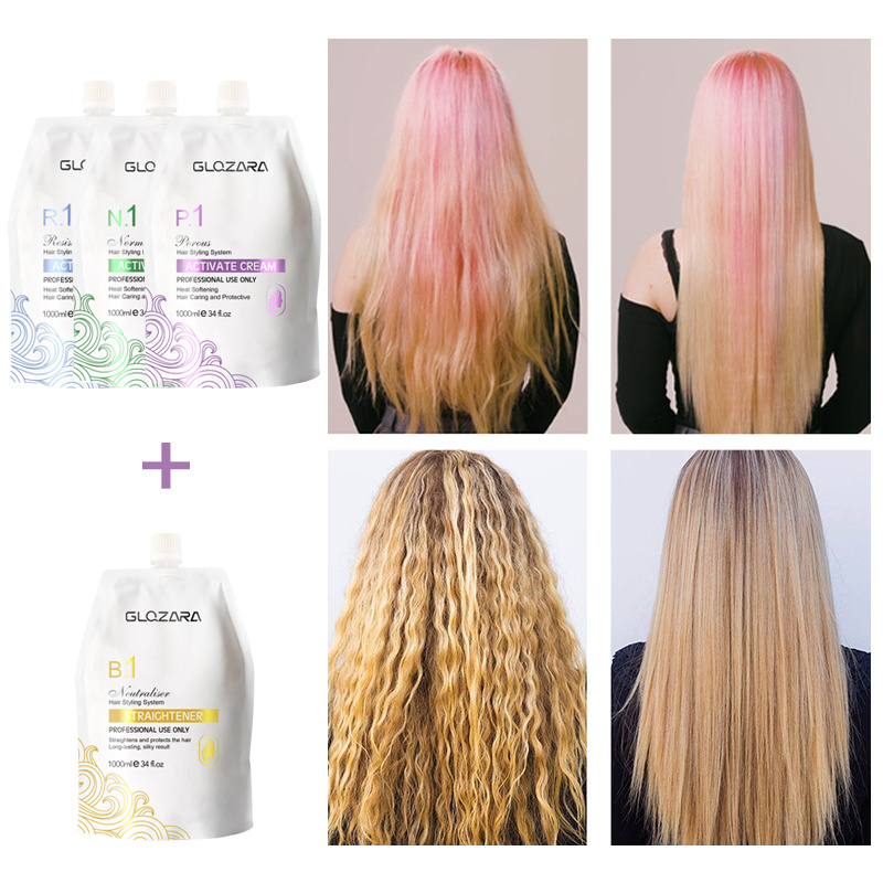 Professional salon permanent hair straightening cream hair straight perm lotion