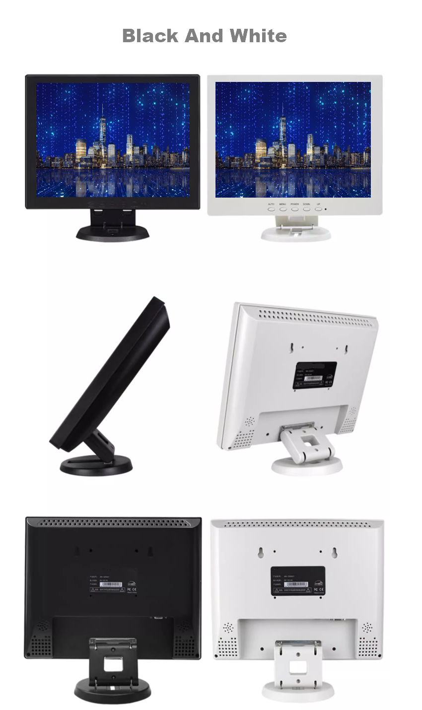 Wall Mount White 10 Inch 10.4 Inch Square POS CCTV Home Security Monitor 1024*768 BNC Desktop Computer PC Monitor