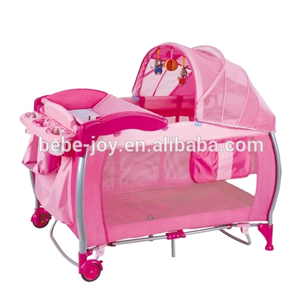 aluminium folding baby playpen/portable baby travel cot/safety baby cot bed with En716 CERTIFICATE