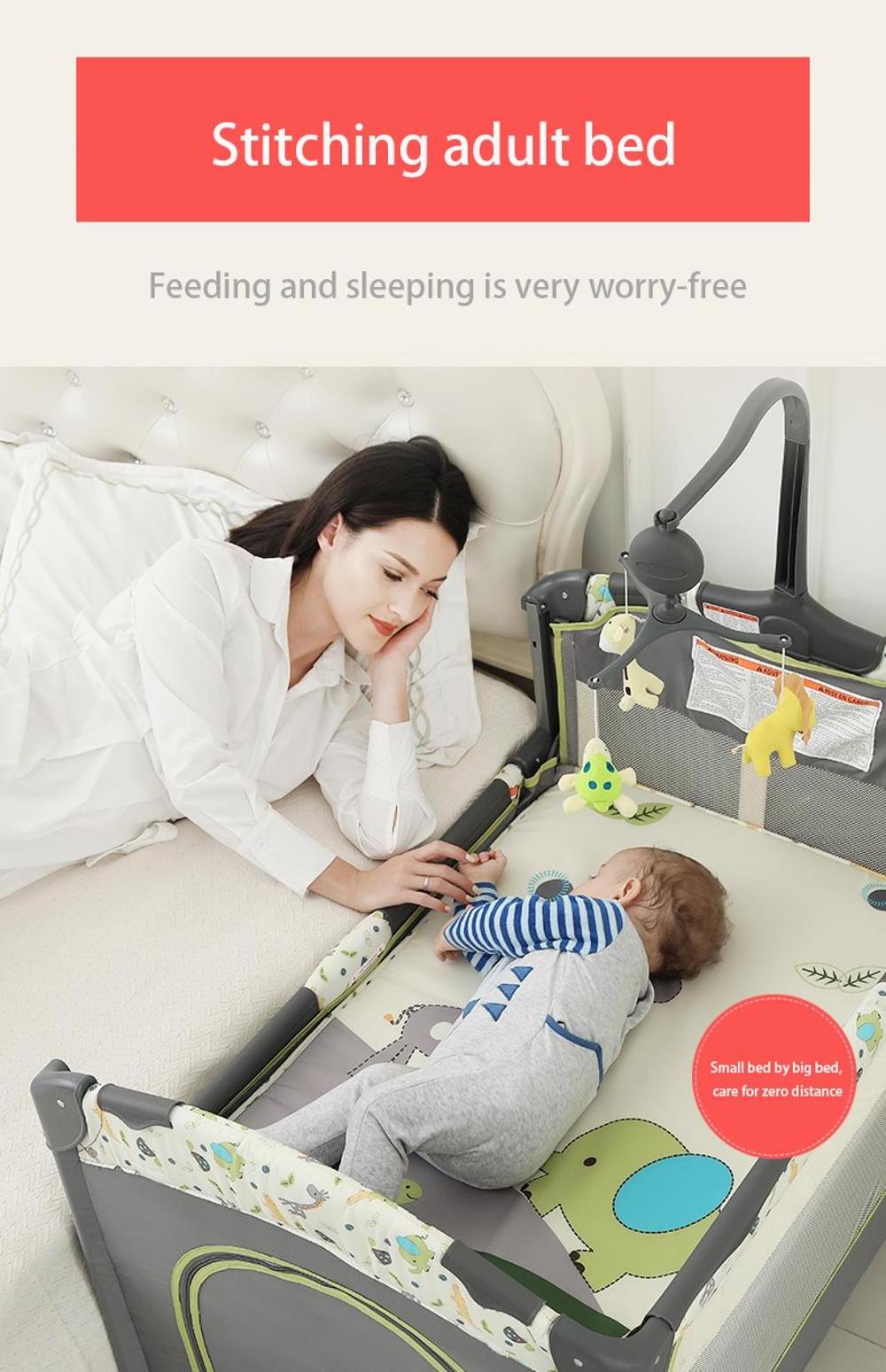 Foldable Travel Baby Playpen Crib Infant Bassinet  newborn  baby playyard with cuddle cover baby seat