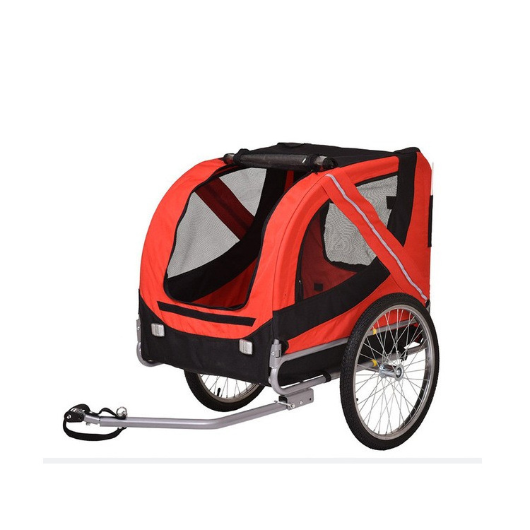 2 in 1 dog cat carrier bicycle trailer foldable pet bike trailer with 3 big wheels