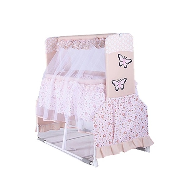 TC fabric Cloth Steel Frame 2016 new style cute and lovely branded with mosquito net & hanging baby crib /baby bed/ baby cradle