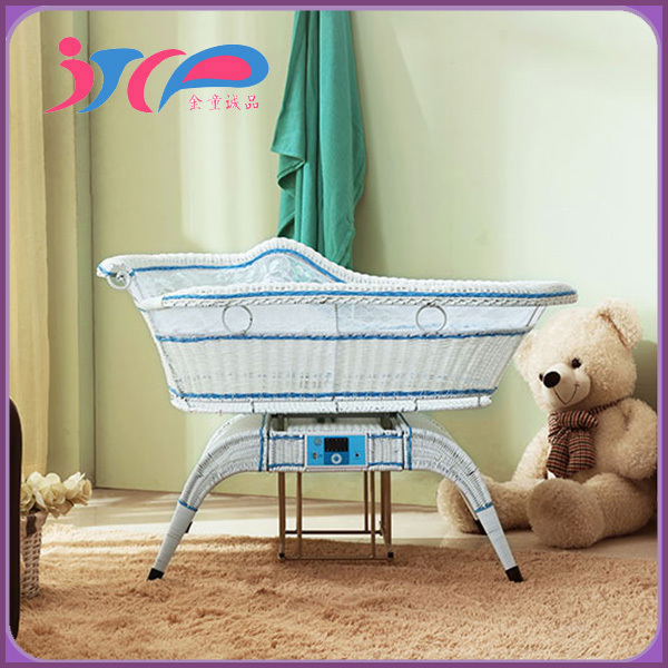 luxurious baby rattan bed supplier kids electric summer cradle wicker baby bed