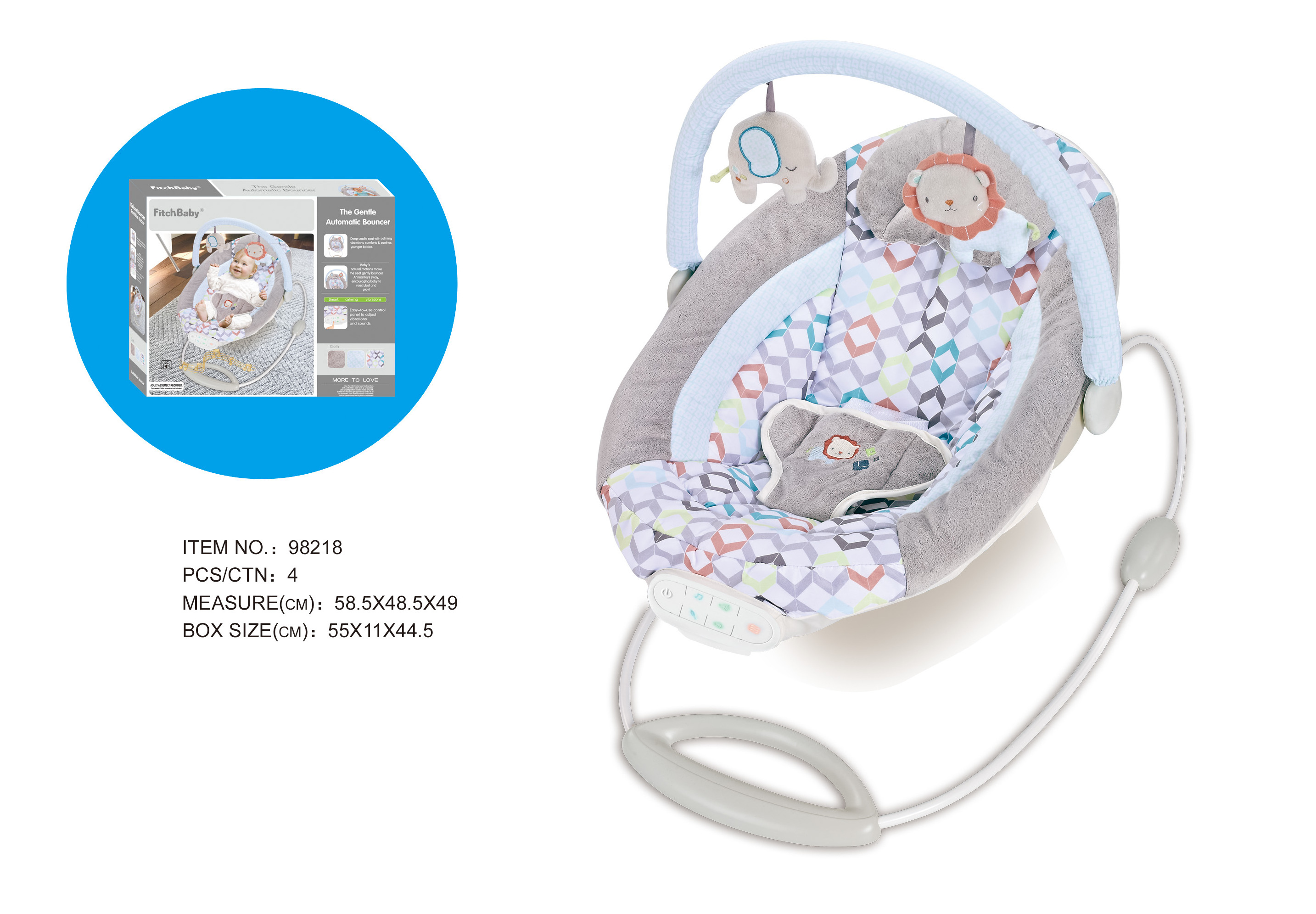 2 in 1 Baby Swing and Bouncer for Infants, Portable Newborn Rocker with 5 Speed Sway Music Timing 1Toy Remote Control