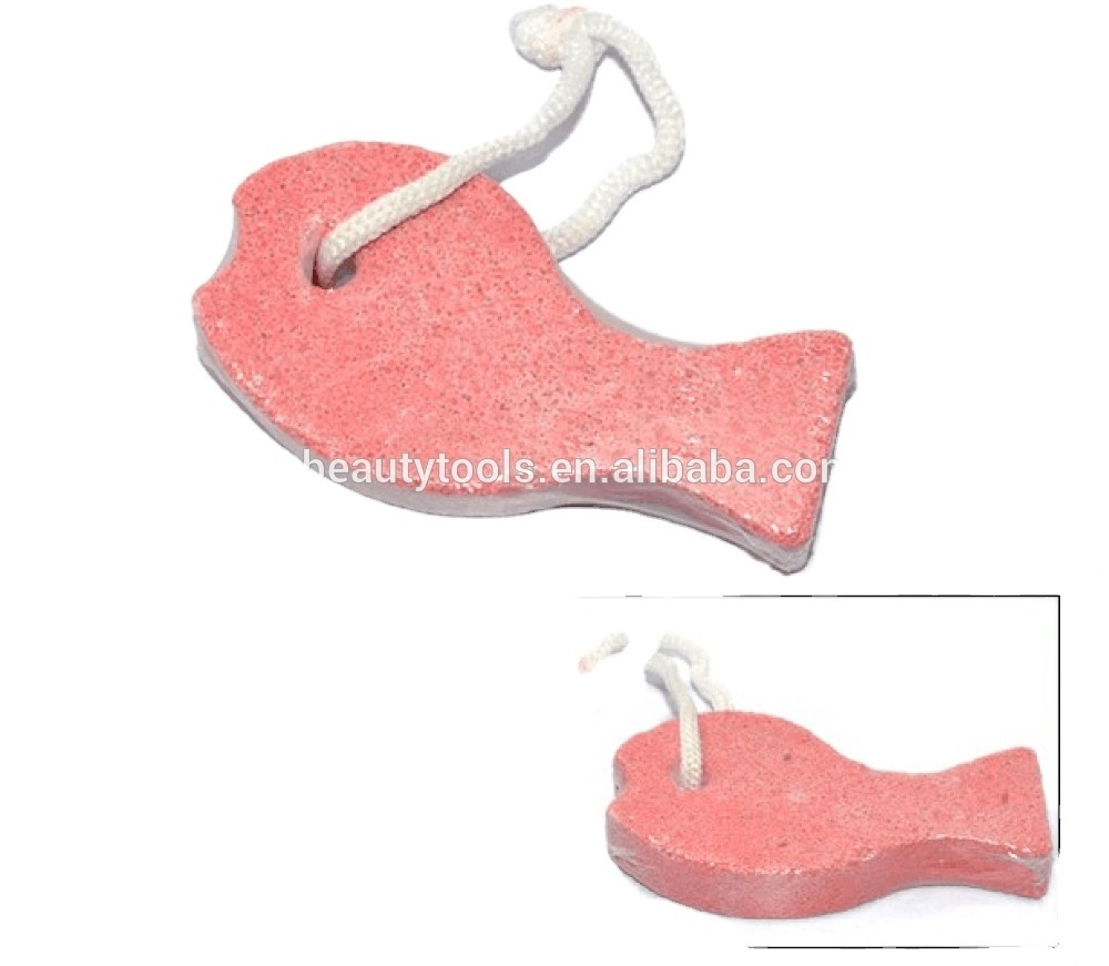 Fish Shaped Dead Skin Pumice Stones Pedicure Care Callus Cells Remover Foot Scrubber With Rope Pumice Stones