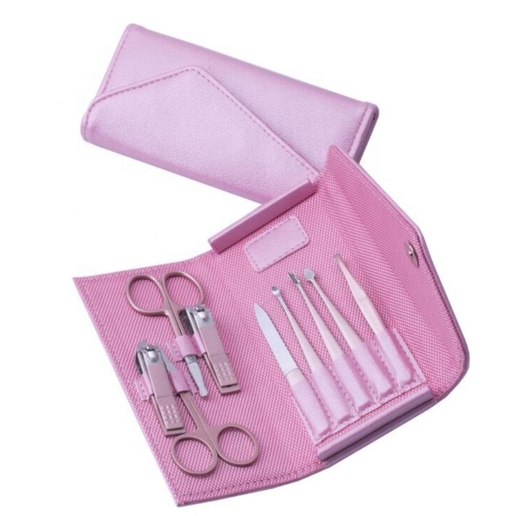 Luxury grooming stainless steel 12pcs manicure pedicure set travel toenail fingernail care clippers kit in premium leather bag