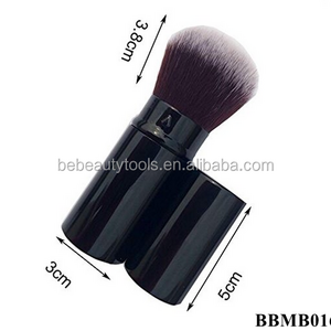 Best Portable Black Kabuki Brush for Powder Mineral Foundation Blending Blush Buffing Makeup Brush with Cover