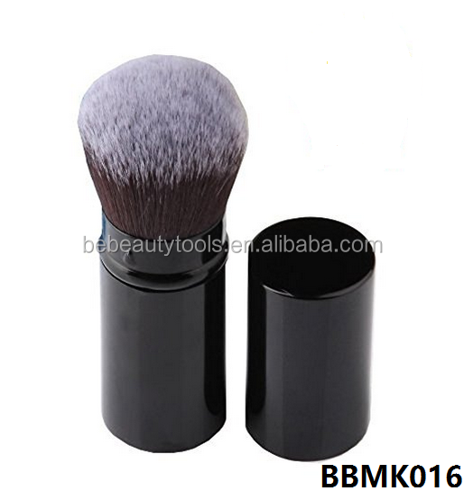 Best Portable Black Kabuki Brush for Powder Mineral Foundation Blending Blush Buffing Makeup Brush with Cover