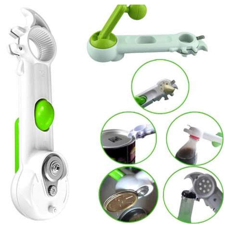 Multifunction 7 In 1 Jar Can Bottle Opener canned opener Beer Wine Soda Easy Kitchen Cooking Tools