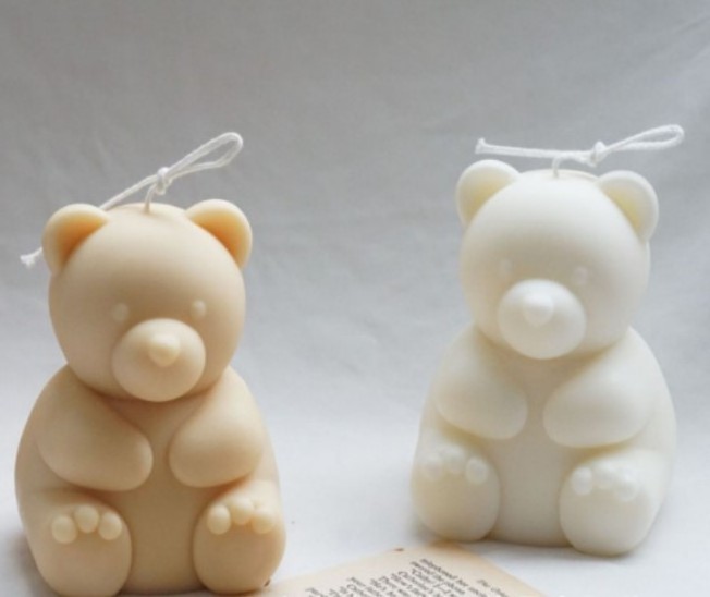 Cute Little Bear Candle Photo Prop Home Decoration Bear Modeling Candle Soybean Wax Birthday Gift Bear Candle