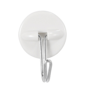 White Trumpet Square Plum Shaped Plastic Wall Hanging Key Storage Kitchen Hook Door Back Small Hook Glue Free Punch Sticky Hook