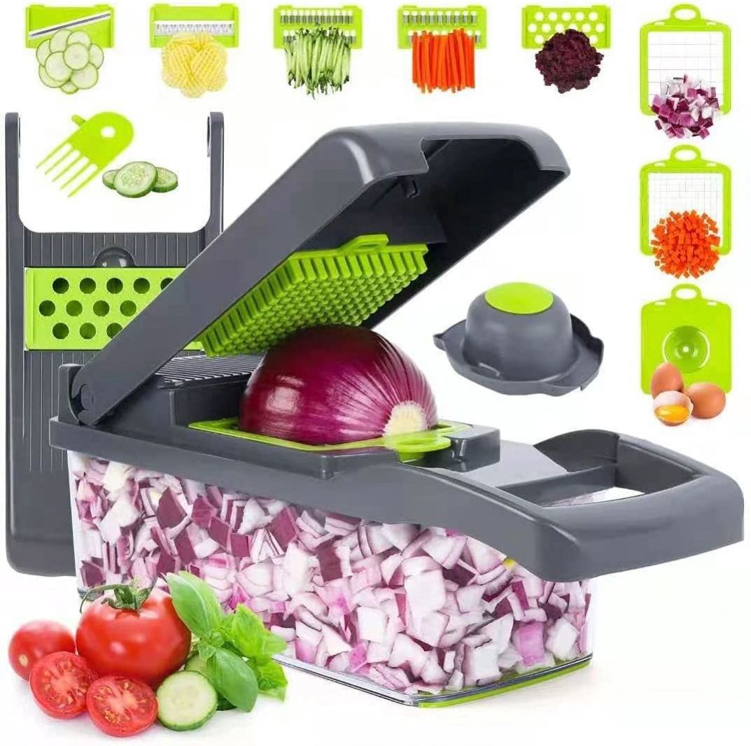 Vegetable Chopper Mandoline Slicer Cutter  and Grater 15  in 1 Vegetable Slicer Potato Onion Chopper Veggie  Dicer