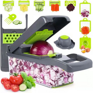 Vegetable Chopper Mandoline Slicer Cutter  and Grater 15  in 1 Vegetable Slicer Potato Onion Chopper Veggie  Dicer