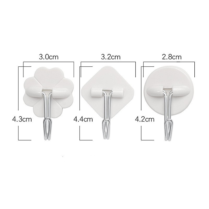 Strong Adhesive Wall Holder Hanging Shelf Sticky Hooks 180 Degree Rotating Stick on Hooks for Bathroom Kitchen