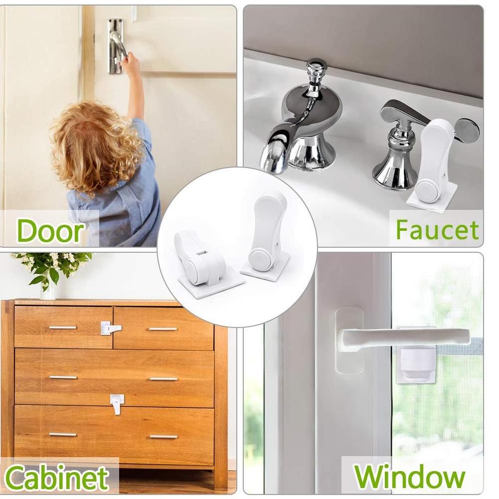 New Anti-opening Door Handle Holder 3M Strong Glue Child Safety Door Handles Lock