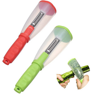 Multi-functional kitchen gadgets Stainless Steel Peeler Fruit Vegetable Peeler Carrot Grater Paring knife with container