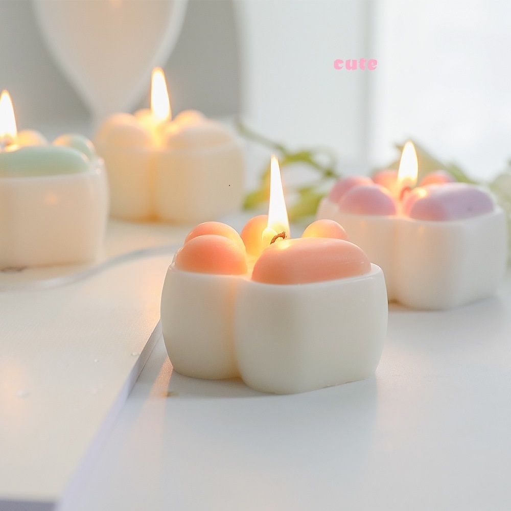 Cat Paws Cute Mini Scented Candles Aromatherapy Small Gift Home Decor Cube Soy Wax Candles