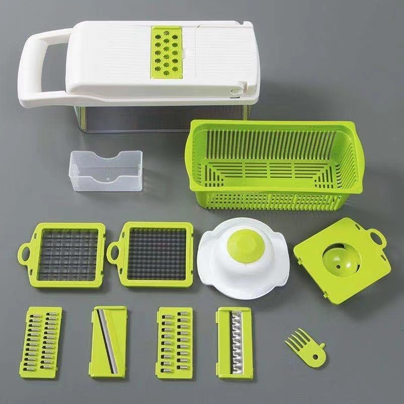 2023 Kitchen Help 12 in 1 Vegetable Chopper Veggie Cutter Food Grater Mandoline Slicer Set Multifunctional Commercial Hand held