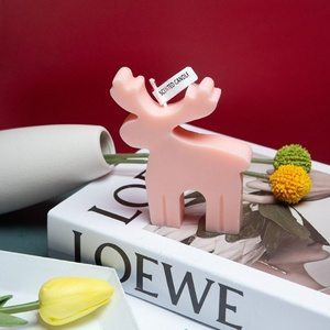 Animal Modeling Christmas Elk Candle Flat Christmas Deer Atmosphere Arrangement Creative Gift Fragrance Candle