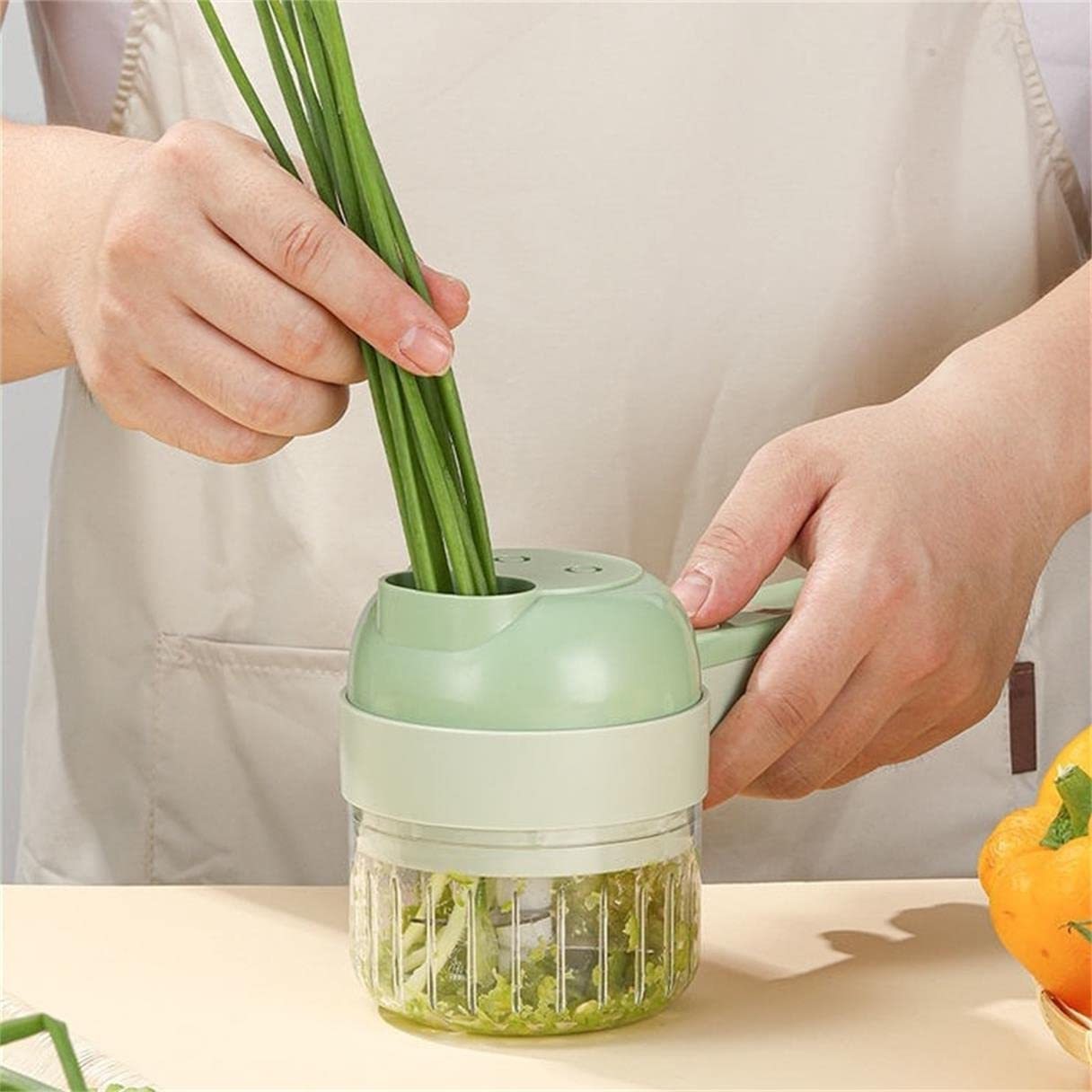 2023 Kitchen Gatling Vegetable Chopper Cutter Grater 4-In-1 Machine Vegetable Veggie Scissors Food Salad Onion Electric Smart