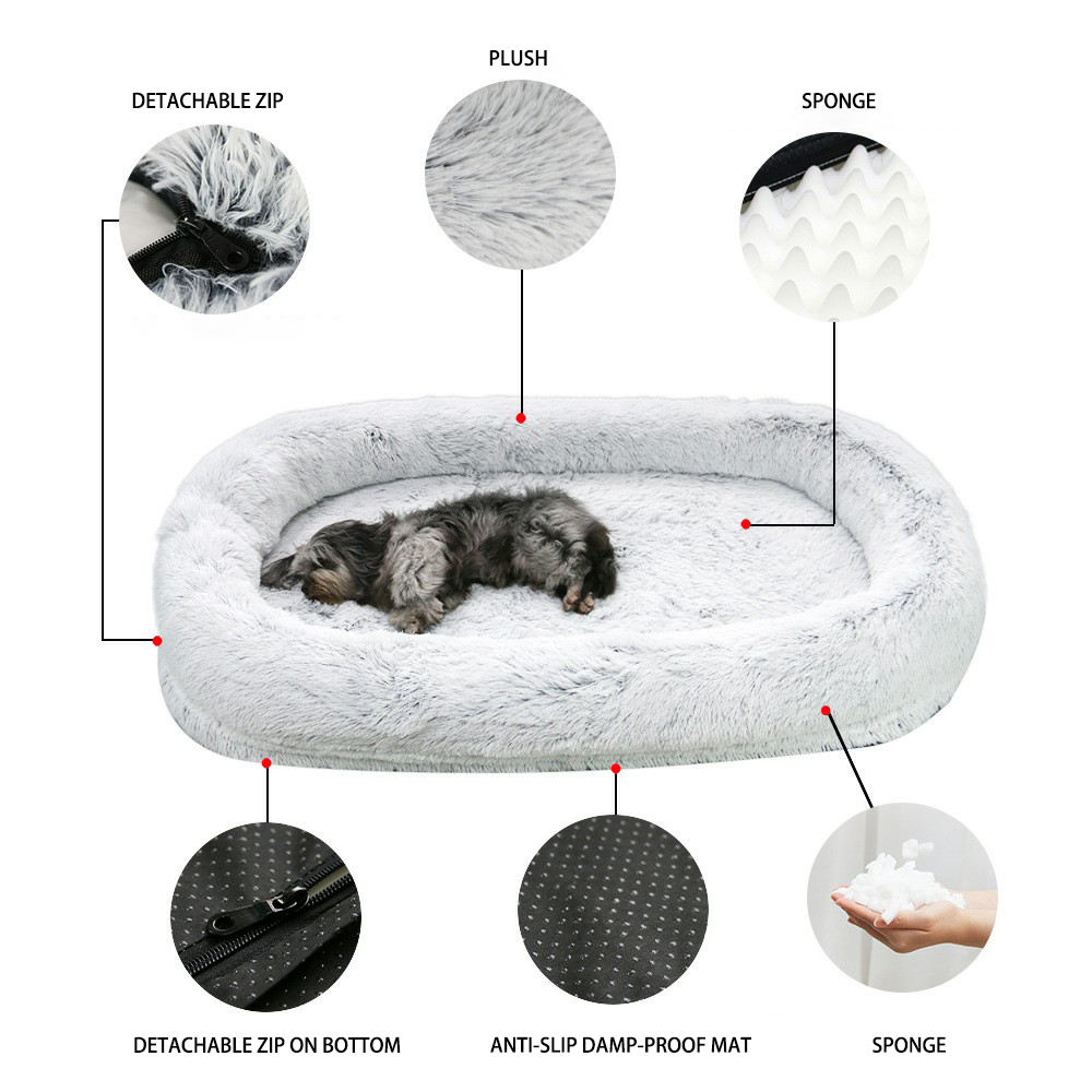 Luxury Human Dog Bed Products Size Giant Large Sized Milounge Human-Sized Fluffy Bundle Big Plufi 170 Cm Gravity Xxl For Human