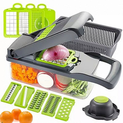 Hot selling 12 In 1 Hand Operated Vegetable Mandoline Slicer Veggie Chopper Food Chopper Onion Cutter Vegetable Slicer