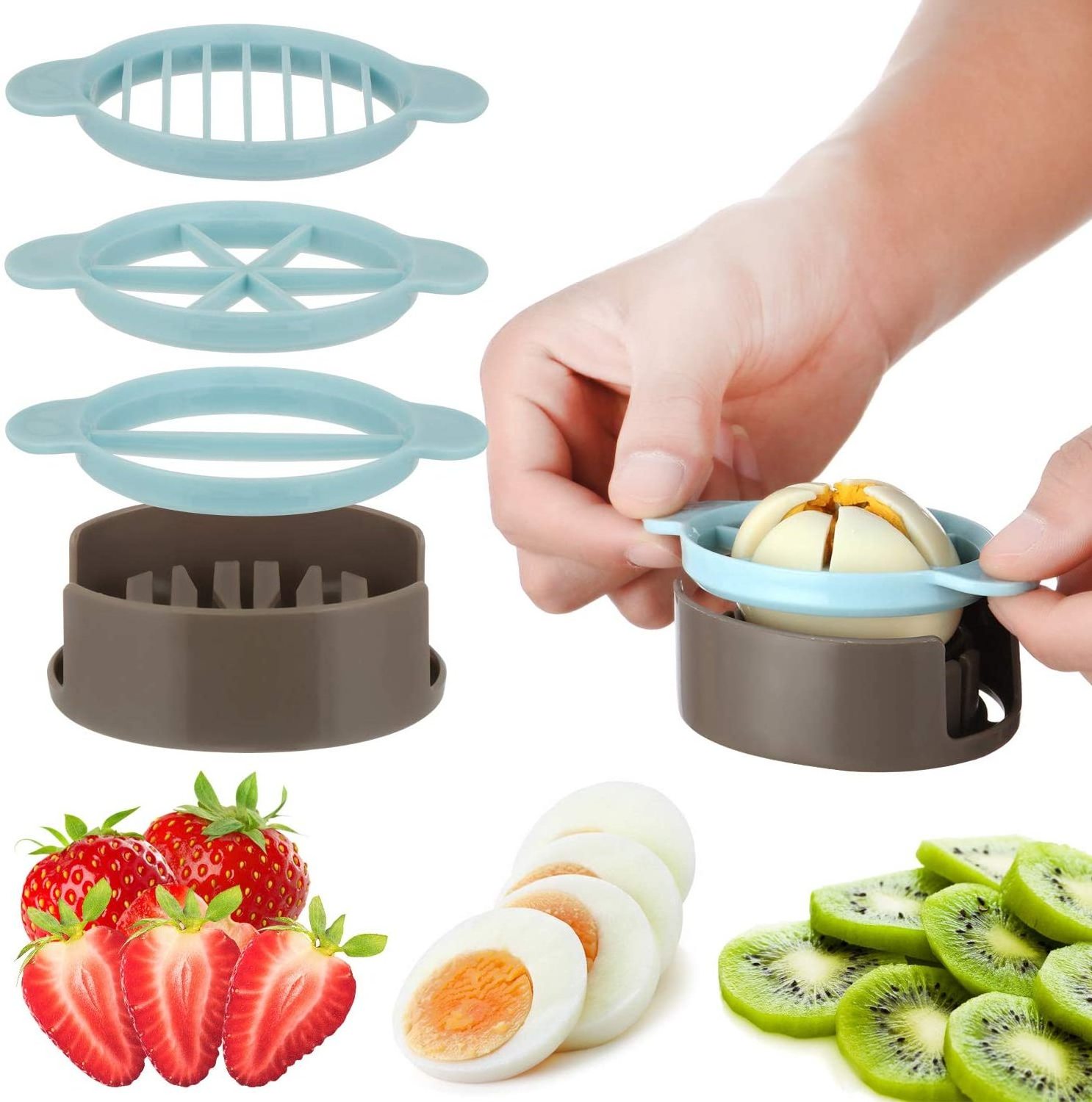 Eco-friendly 3 In 1 Egg Fruit Garnish Slicer Cutter  Kitchen Gadget Egg Tools