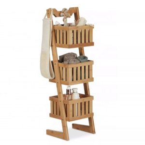 Wholesale 3 Tier Bamboo Bathroom Rack Organizer for Bathroom Accessories Storage