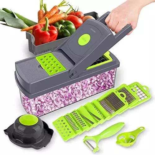 Hot selling 12 In 1 Hand Operated Vegetable Mandoline Slicer Veggie Chopper Food Chopper Onion Cutter Vegetable Slicer