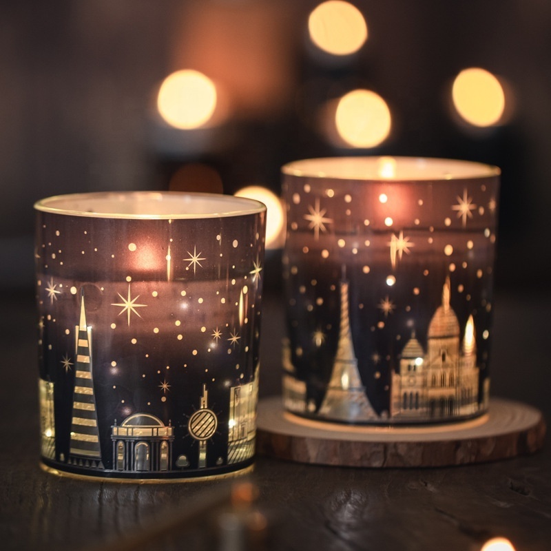 Hot Selling Customized Starry Sky Soy Wax Candles Led Light Scented Candle For Home Decoration