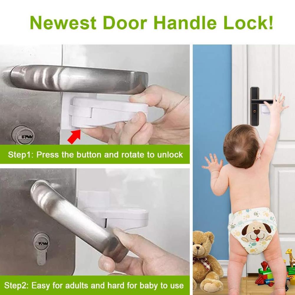 New Anti-opening Door Handle Holder 3M Strong Glue Child Safety Door Handles Lock