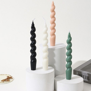 Simple modern twist swirl paraffin wax dinner candle,Spell colored candle stick twisted candle stick for Home Decor