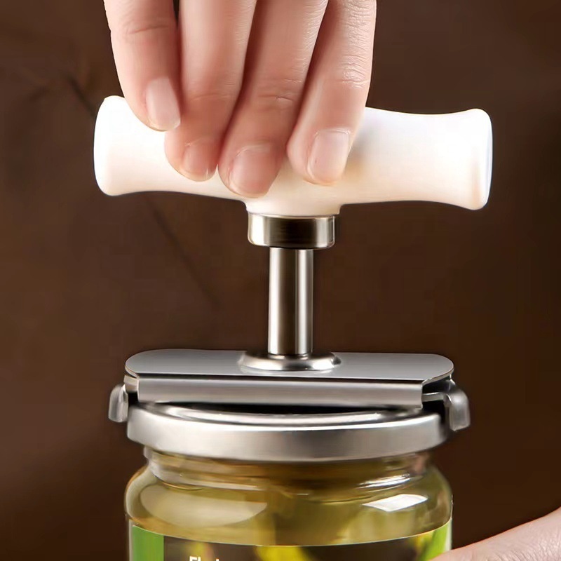 Multifunctional Can Opener Kitchen Jar Screw Lid Opener Rotary Adjustable Labor Saving Stainless Steel Bottle Opener