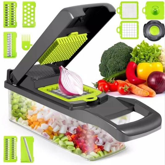 Amz Top Seller Kitchen 12 in 1 Multifunctional Food Dicer Mandoline Vegetable Slicer Onion vegetable Cutter Chopper