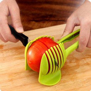 Multifunctional Lemon Potato Tomato Round Handheld Cake Tong Slicer Fruit Vegetable Cutter