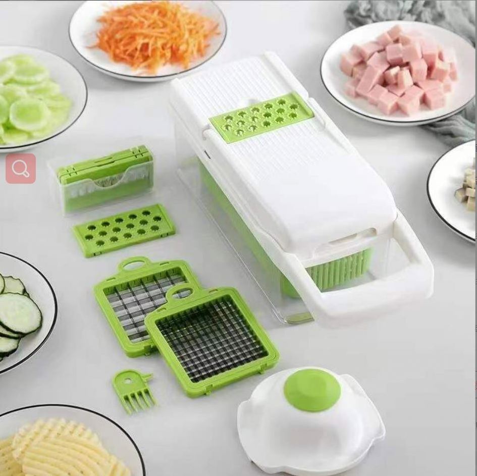 Amz Top Seller Kitchen 12 in 1 Multifunctional Food Dicer Mandoline Vegetable Slicer Onion vegetable Cutter Chopper