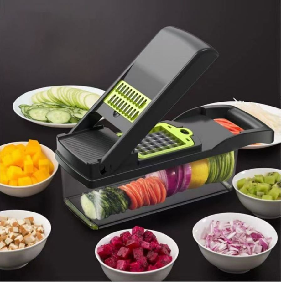 Amz Top Seller Kitchen 12 in 1 Multifunctional Food Dicer Mandoline Vegetable Slicer Onion vegetable Cutter Chopper